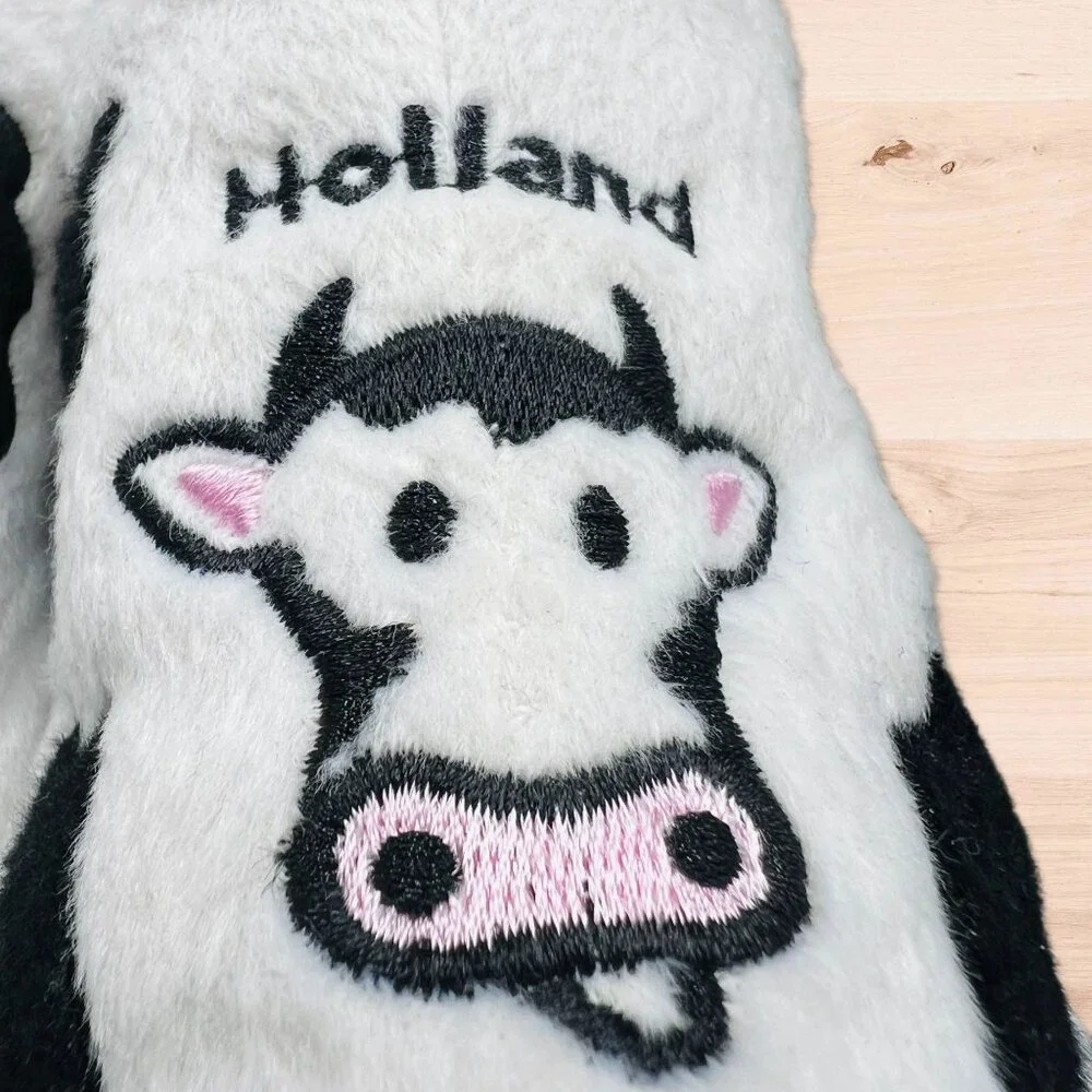 Holland KIDS Smiling Cow Clogs Slippers Dutch Wooden Slip On Shoes Embroidered